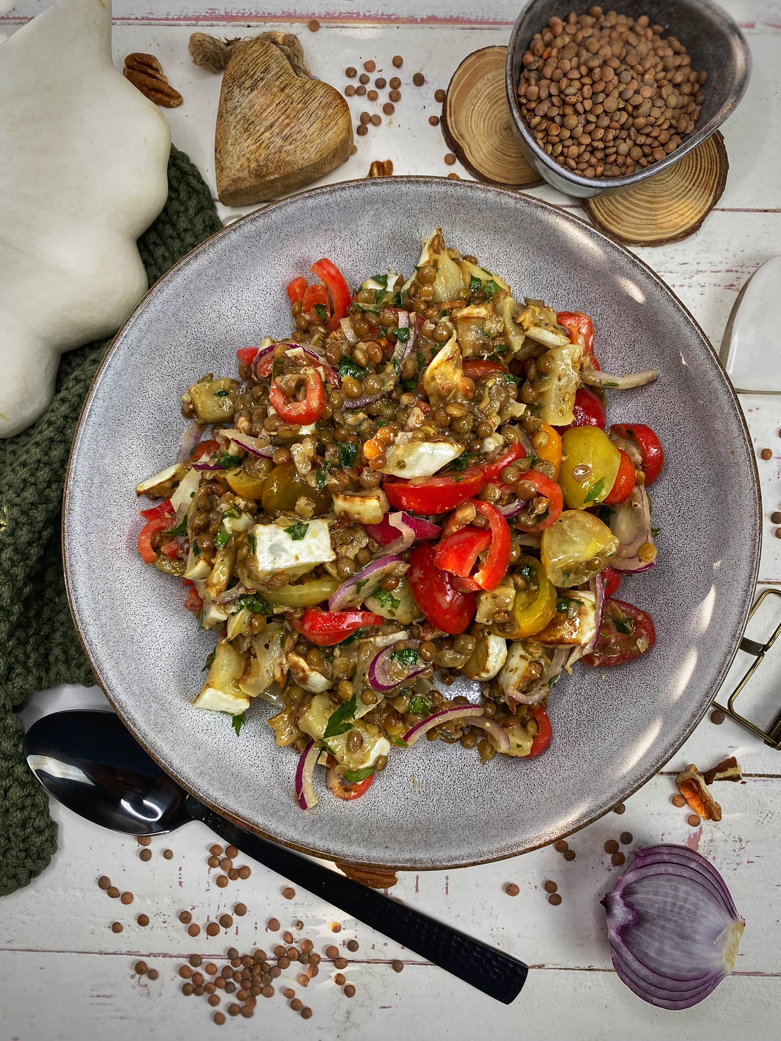 weißer Patisson-Linsen-Salat - Genusswerke