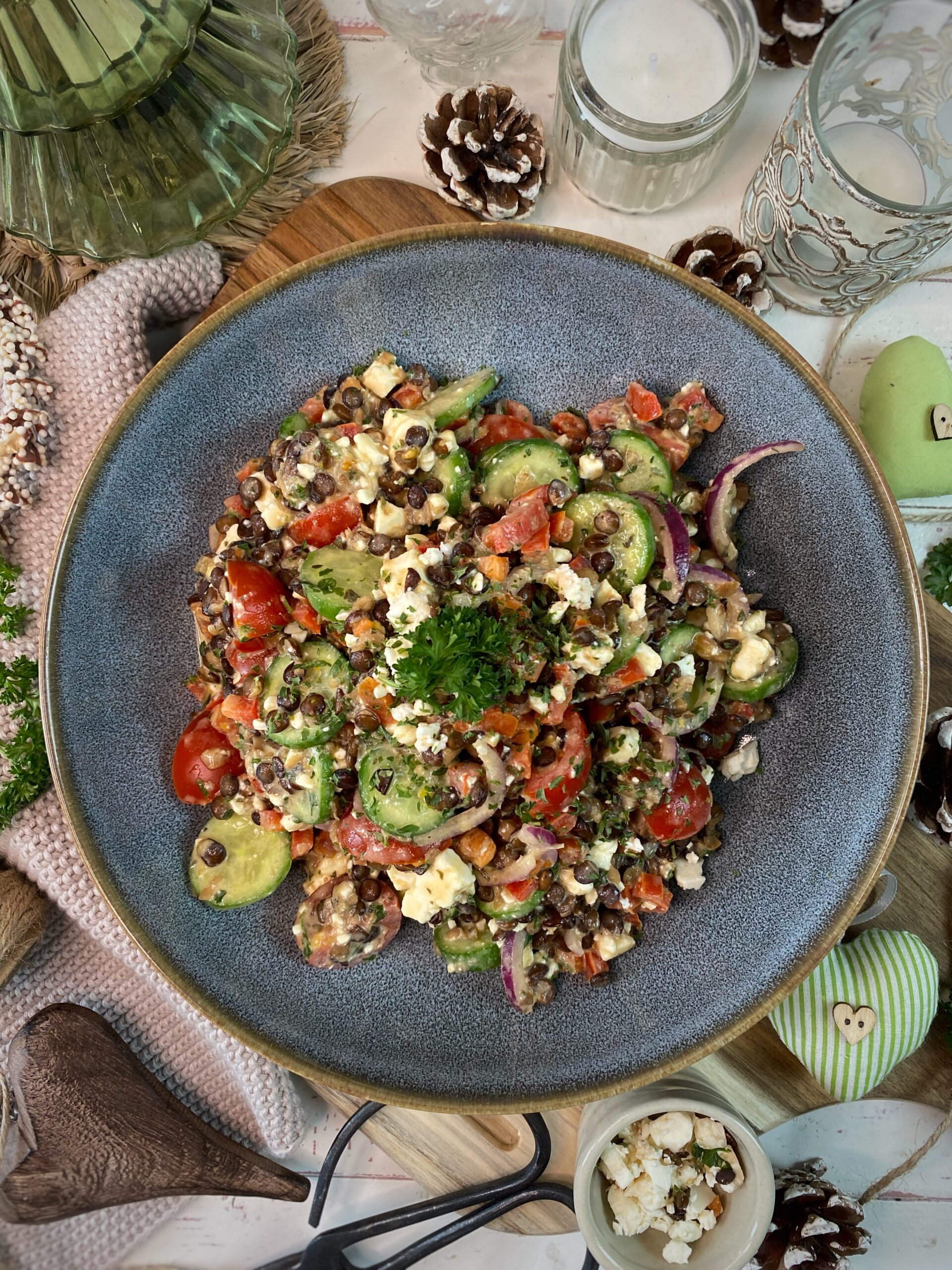 Photo inspiration: Frischer Linsensalat Mit Satten 45G Protein Reference: Frischer Linsensalat Mit Feta Und Minze